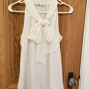 Old Navy white tie neck tank blouse